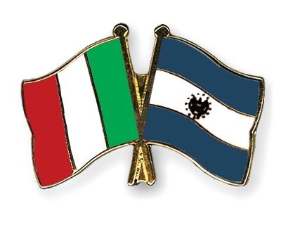 Fahnen Pins Italien El-Salvador