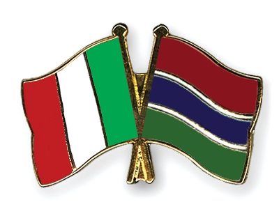 Fahnen Pins Italien Gambia