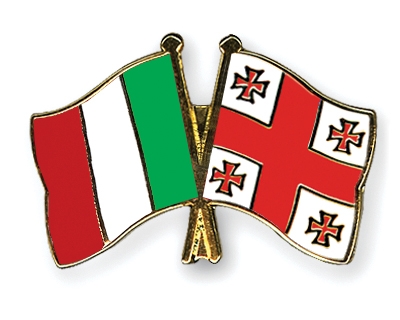Fahnen Pins Italien Georgien