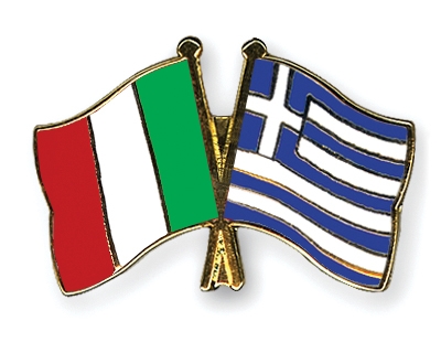 Fahnen Pins Italien Griechenland