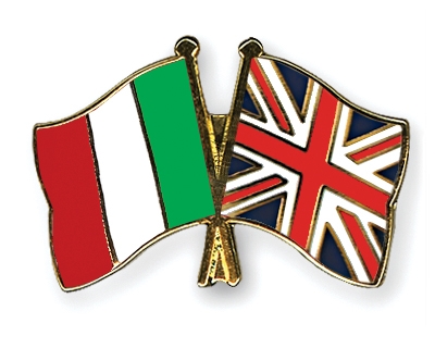 Fahnen Pins Italien Grossbritannien
