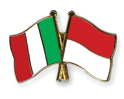 Fahnen Pins Italien Indonesien