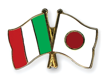 Fahnen Pins Italien Japan