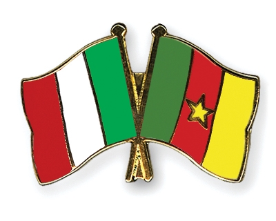 Fahnen Pins Italien Kamerun