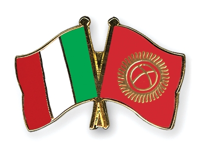 Fahnen Pins Italien Kirgisistan
