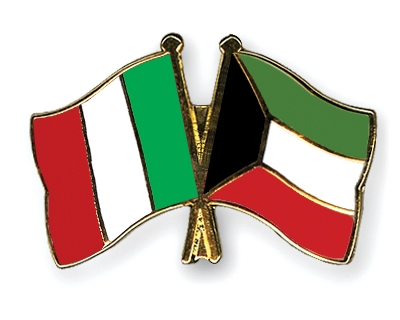 Fahnen Pins Italien Kuwait