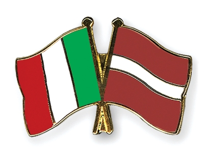 Fahnen Pins Italien Lettland