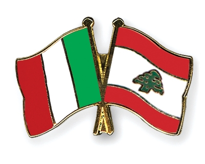 Fahnen Pins Italien Libanon