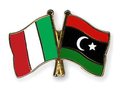 Fahnen Pins Italien Libyen