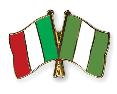 Fahnen Pins Italien Nigeria