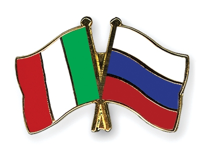 Fahnen Pins Italien Russland