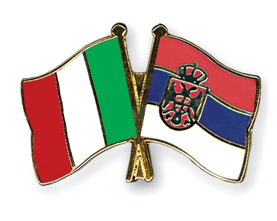 Fahnen Pins Italien Serbien