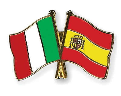Fahnen Pins Italien Spanien
