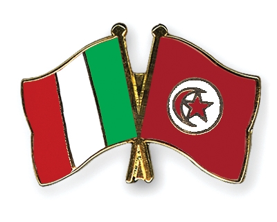 Fahnen Pins Italien Tunesien