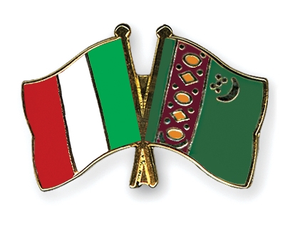 Fahnen Pins Italien Turkmenistan