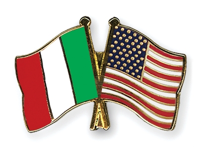 Fahnen Pins Italien USA