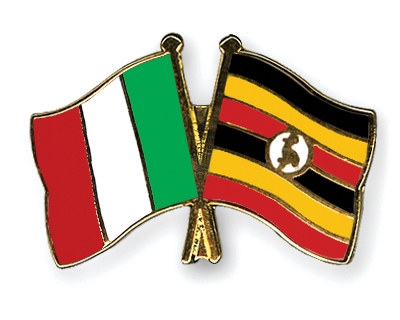 Fahnen Pins Italien Uganda