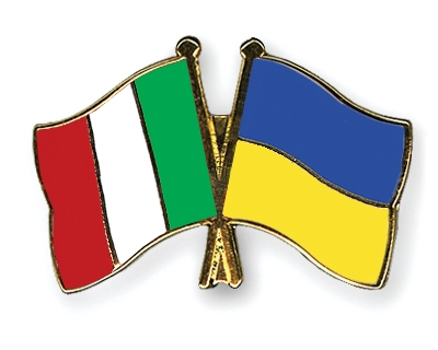 Fahnen Pins Italien Ukraine