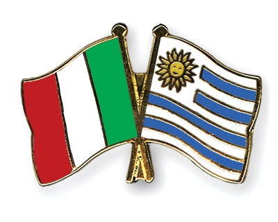 Fahnen Pins Italien Uruguay