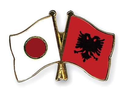 Fahnen Pins Japan Albanien