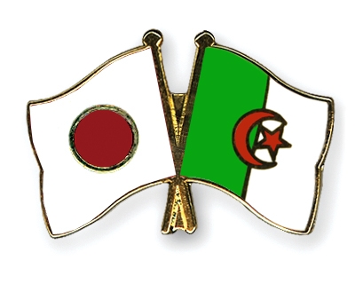 Fahnen Pins Japan Algerien