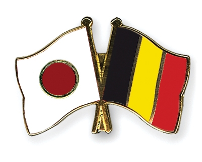 Fahnen Pins Japan Belgien