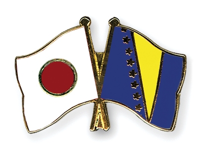 Fahnen Pins Japan Bosnien-und-Herzegowina