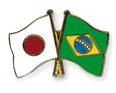 Fahnen Pins Japan Brasilien