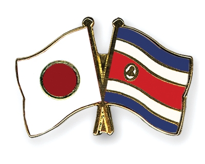Fahnen Pins Japan Costa-Rica