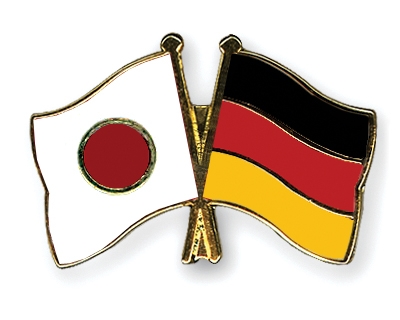 Fahnen Pins Japan Deutschland