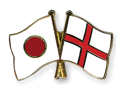 Fahnen Pins Japan England