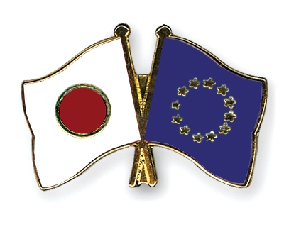 Fahnen Pins Japan Europa