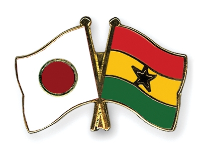 Fahnen Pins Japan Ghana