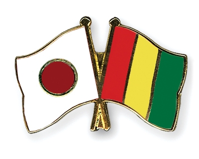 Fahnen Pins Japan Guinea