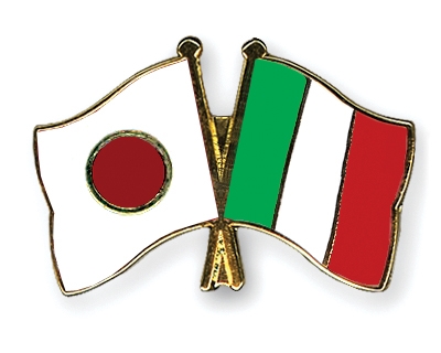 Fahnen Pins Japan Italien