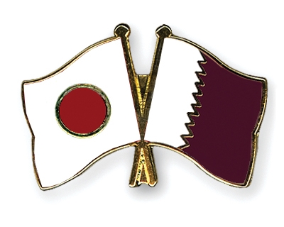 Fahnen Pins Japan Katar
