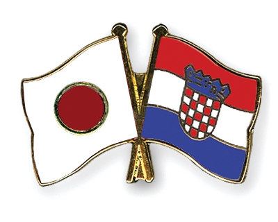 Fahnen Pins Japan Kroatien