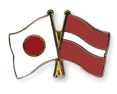 Fahnen Pins Japan Lettland