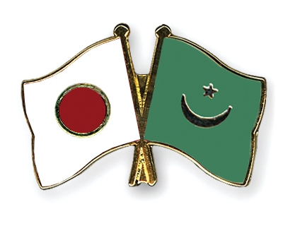 Fahnen Pins Japan Mauretanien