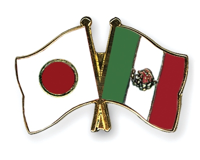 Fahnen Pins Japan Mexiko