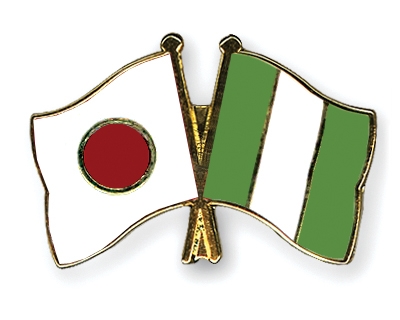 Fahnen Pins Japan Nigeria