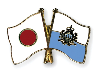 Fahnen Pins Japan San-Marino