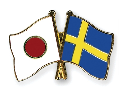 Fahnen Pins Japan Schweden