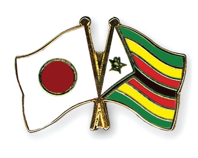 Fahnen Pins Japan Simbabwe