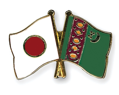 Fahnen Pins Japan Turkmenistan