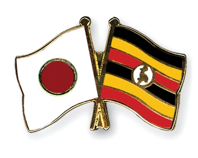Fahnen Pins Japan Uganda