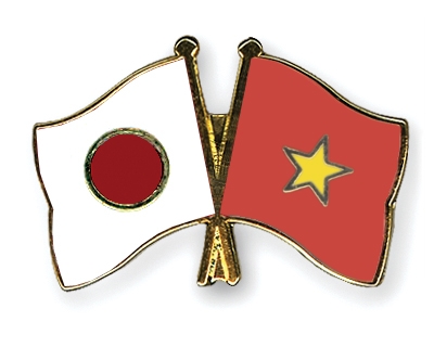 Fahnen Pins Japan Vietnam