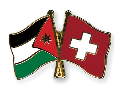 Fahnen Pins Jordanien Schweiz