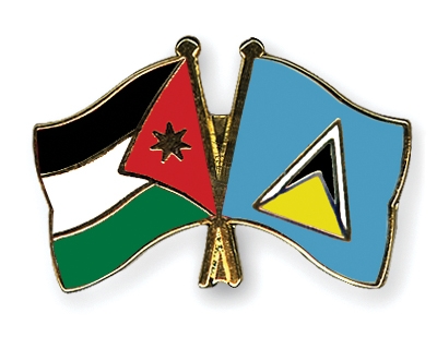 Fahnen Pins Jordanien St-Lucia