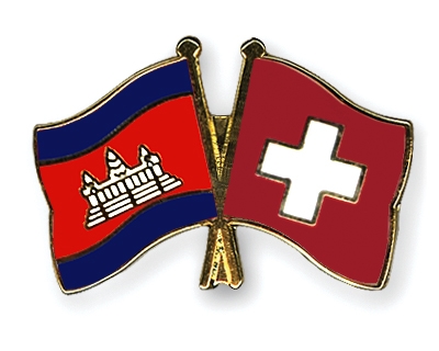 Fahnen Pins Kambodscha Schweiz